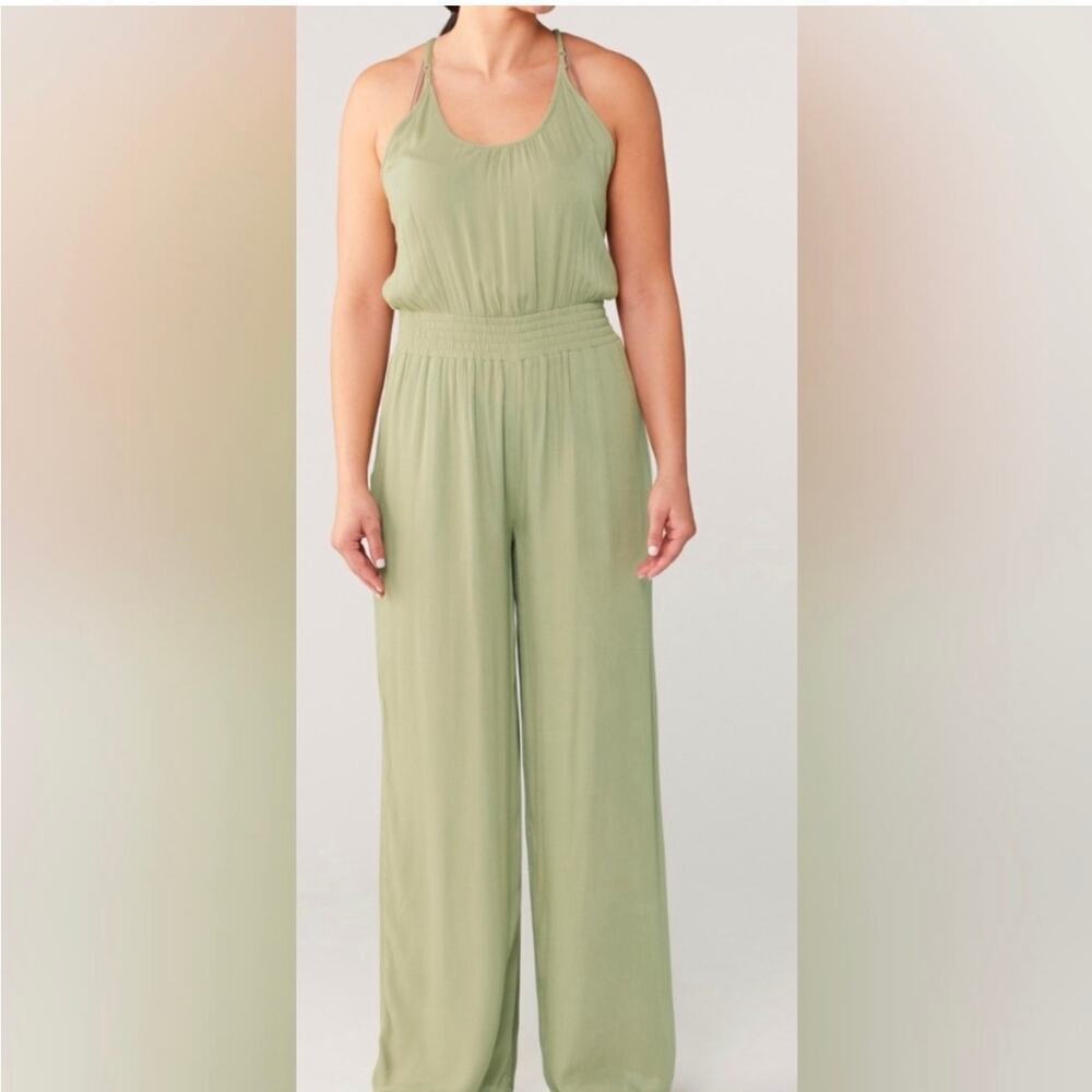 ☀️prAna Fernie Wide Leg Jumpsuit NWT Small Sweet Agave Tencel Modal